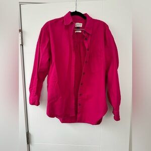 Universal Thread Men's Bright Pink Casual Button Down Shirt